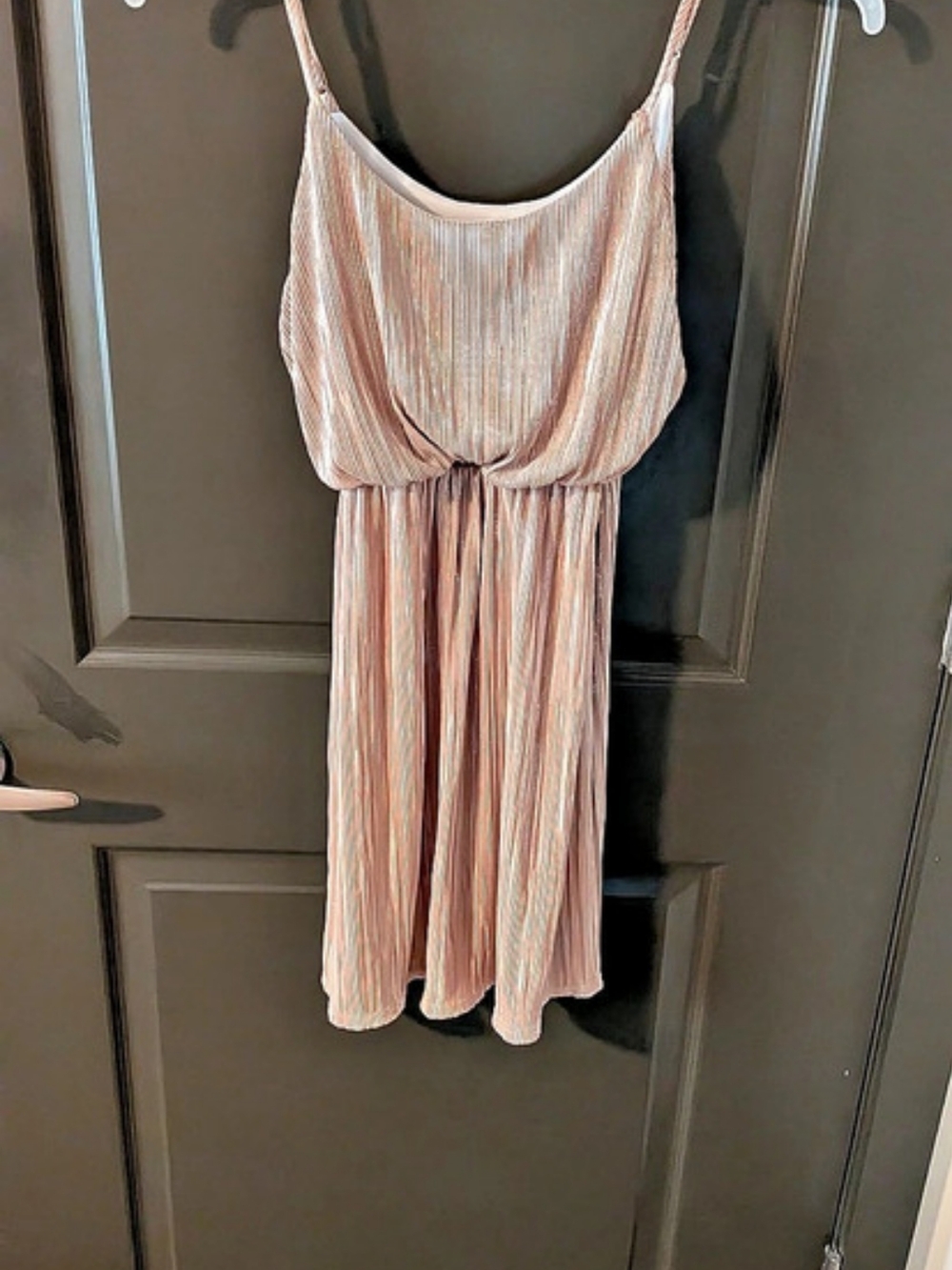 Alya Pleated Striped Maxi Dress in Pink Size Small